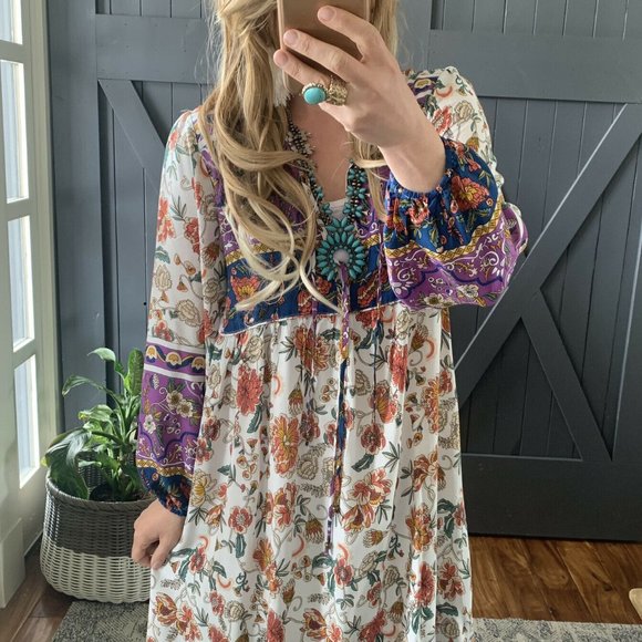 New Boho Floral Midi Maxi Bohemian Dress - Picture 6 of 10